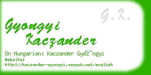 gyongyi kaczander business card